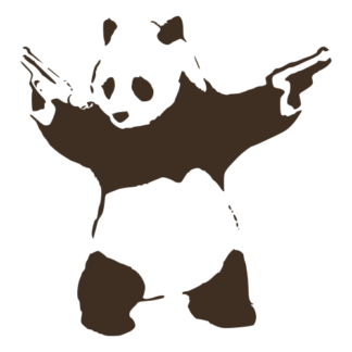 Guns Out Panda Decal (Brown)